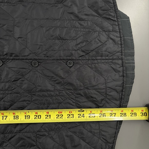 Vtg Lululemon Black Gray Striped 180 Reversible Quilted Shirt Jacket Mens M 2012 - Picture 10 of 10